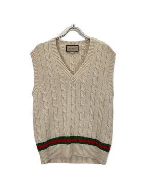 Gucci White Line Knit Vest